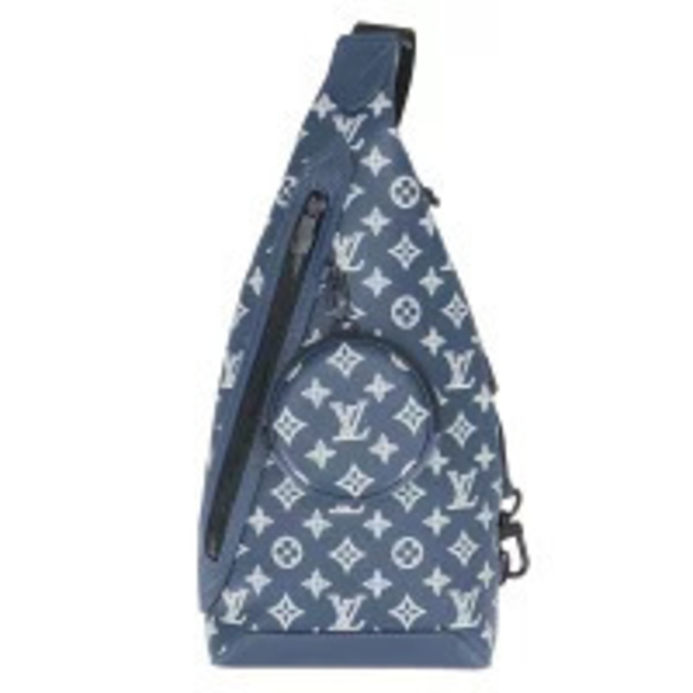 Louis Vuitton Duo Sling Bag Monogram Top Handle Bag Canvas Leather Shadow Black